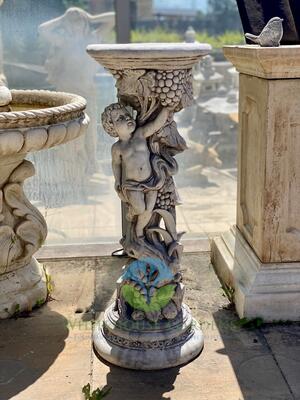Tall Single Cherub pedestal