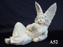 Angel Lying, with Flowers