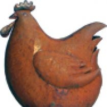 Rusted Iron Fat Chook Figurine  Large